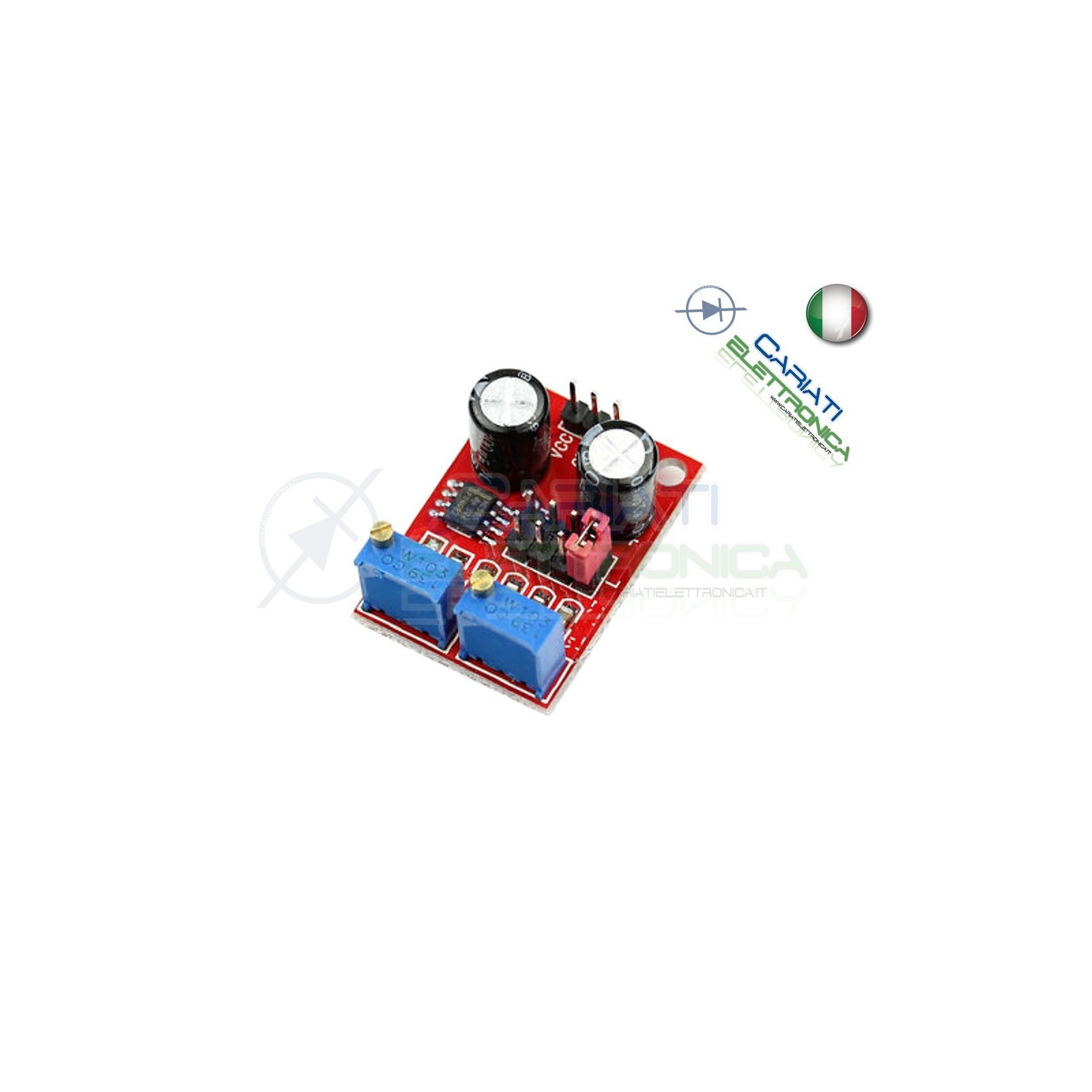Scheda Generatore di impulsi con frequenza e duty cycle variabile NE555