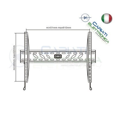SUPPORTO STAFFA PARETE MURO TV LCD TFT LED PLASMA DA 37 A 70 POLLICI