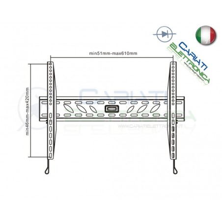 SUPPORTO STAFFA PARETE MURO TV LCD TFT LED PLASMA DA 37 A 70 POLLICI