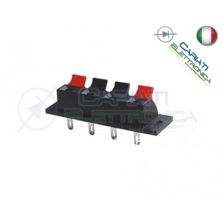 Morsettiera a Molla per Casse Audio Altoparlante Speaker 4 poli 72,2mm