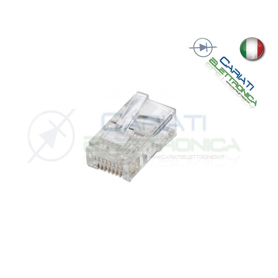 10 PEZZI PEZZI CONNETTORI PLUG RJ45 CAVO LAN ETHERNET CONNETTORE