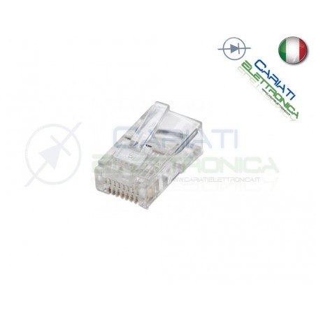 10 PEZZI PEZZI CONNETTORI PLUG RJ45 CAVO LAN ETHERNET CONNETTORE