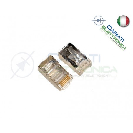 10 PLUG CONNETTORI RJ45 CAT 6 SCHERMATI FTP CAVO LAN ETHERNET RJ 45