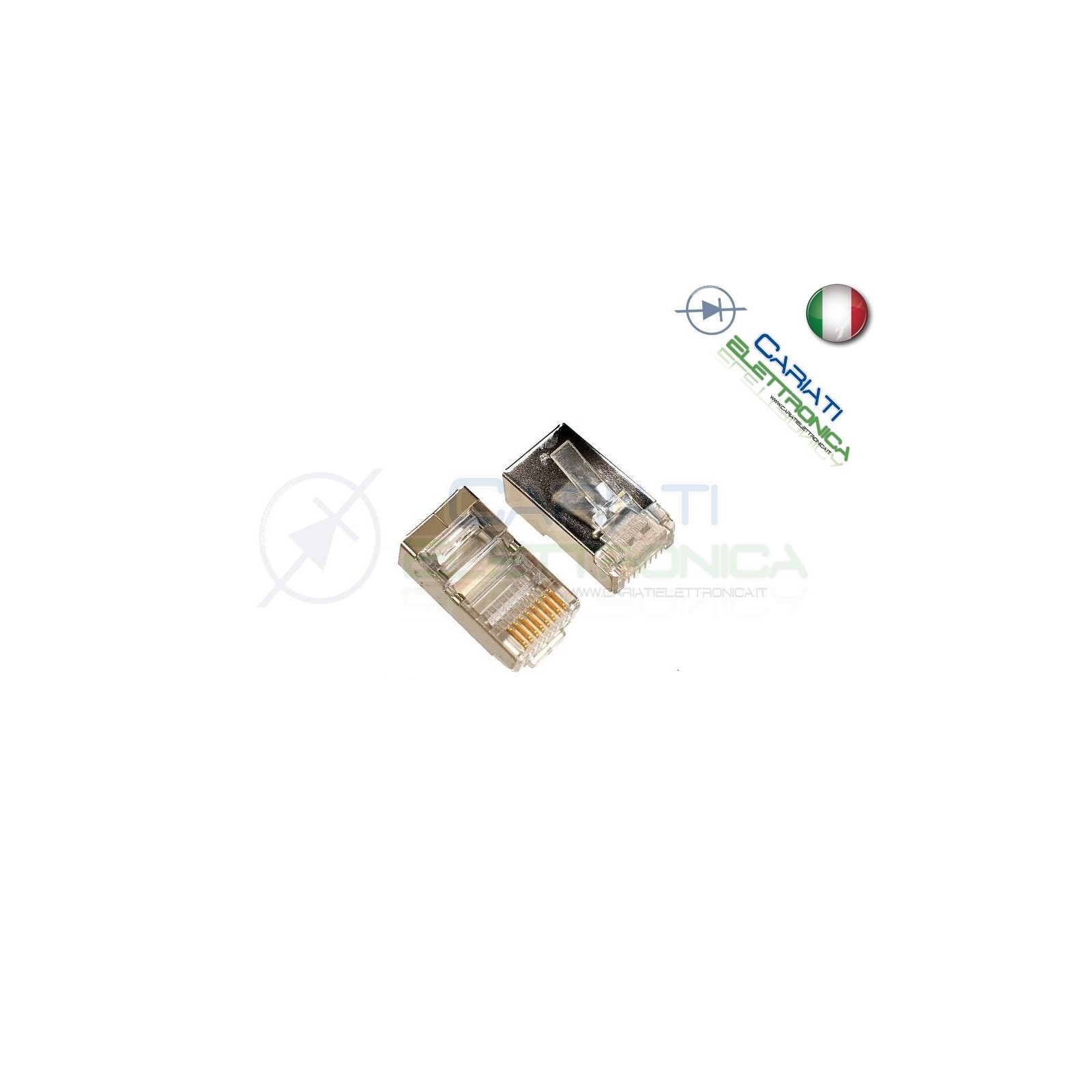 50 PLUG CONNETTORI RJ45 CAT 6 SCHERMATI FTP CAVO LAN ETHERNET RJ 45