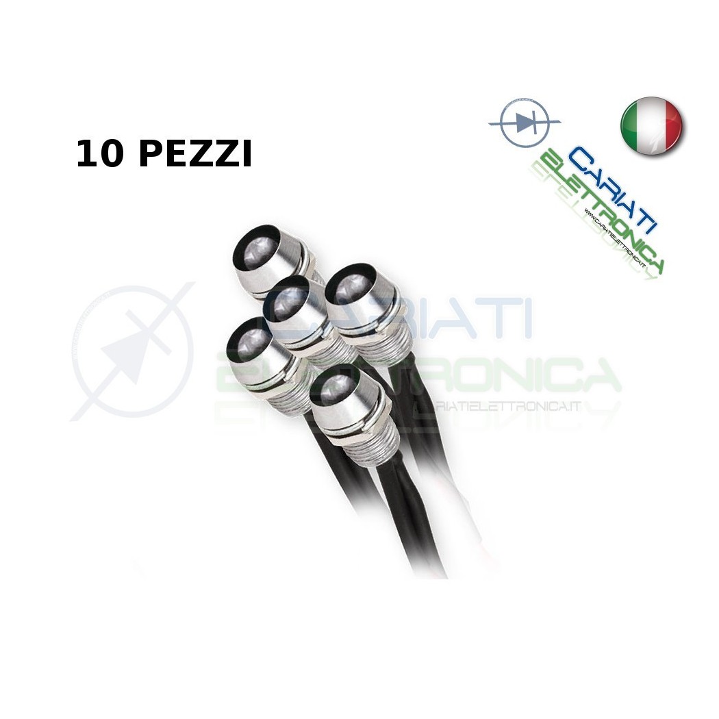 10 Led Blu 5mm Pronti Per l'Istallazione 12V Generico