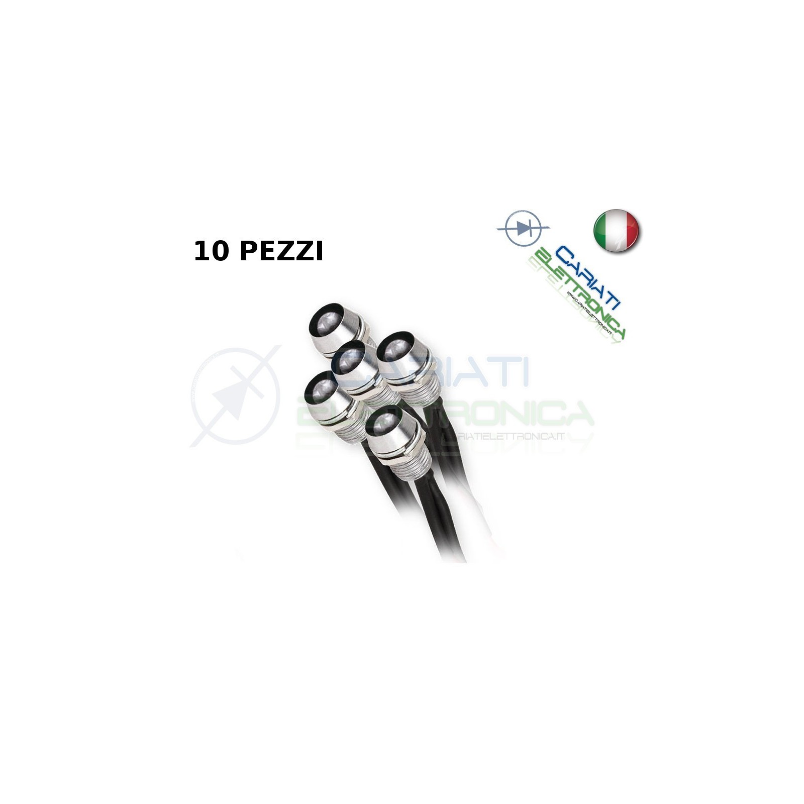 10 Led Rosa 5mm Pronti Per l'Istallazione 12VGenerico