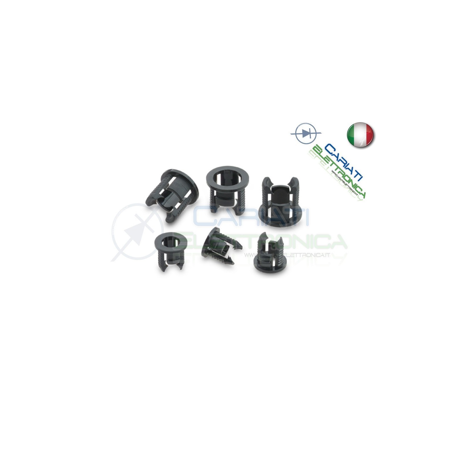 100 PEZZI SUPPORTO PORTA LED 3MM IN ABS PLASTICA NERA