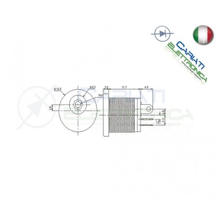 2 PEZZI CONNETTORE ALIMENTAZIONE DC JACK SPINA FEMMINA 5.5 x 2.1 mmGenerico