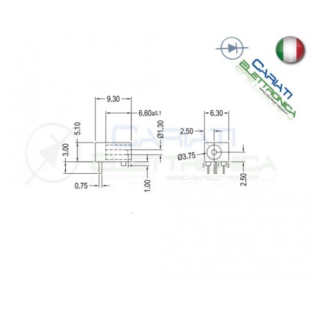 2 PEZZI CONNETTORE ALIMENTAZIONE DC JACK SPINA FEMMINA 3.5 x 1.1 mmGenerico