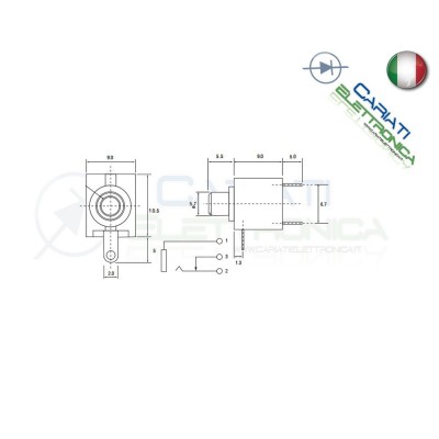 2 PEZZI CONNETTORE JACK SPINA AUDIO FEMMINA 3.5 mm