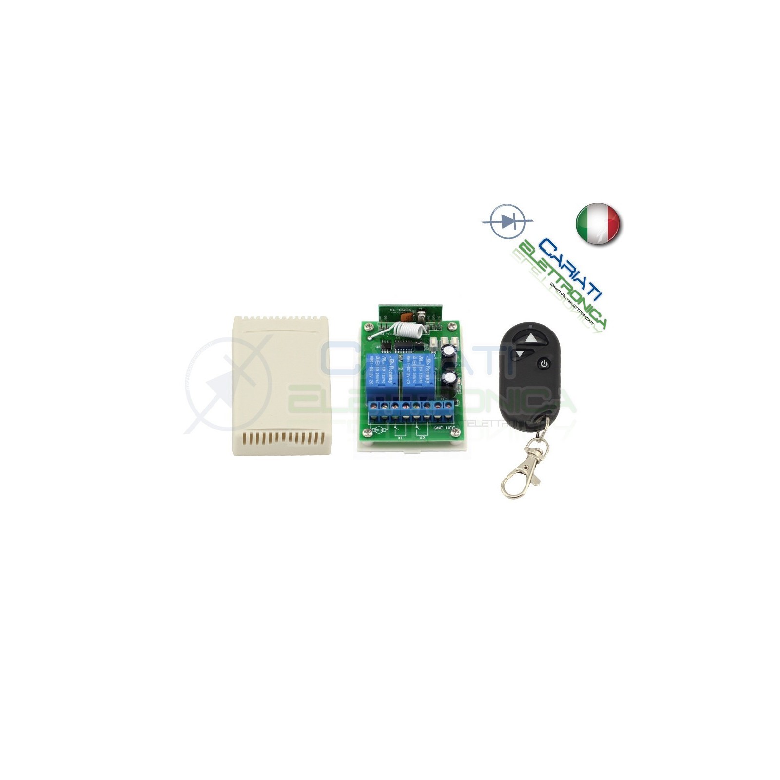 Scheda relè controllo motore UP/STOP/DOWN a distanza con telecomando 12V 433mhz