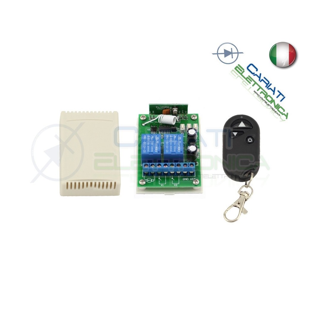 Scheda relè controllo motore UP/STOP/DOWN a distanza con telecomando 12V 433mhz