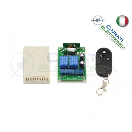 Scheda relè controllo motore UP/STOP/DOWN a distanza con telecomando 12V 433mhz