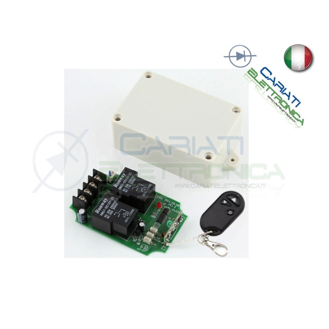 Scheda relè controllo motore UP/STOP/DOWN a distanza con telecomando 12V 433mhz