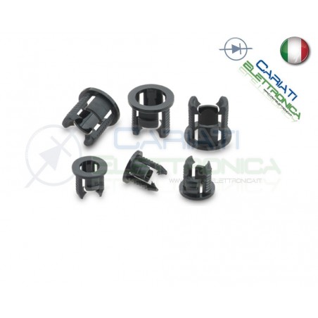 50 PEZZI SUPPORTO PORTA LED 5MM IN ABS PLASTICA NERA