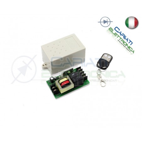 Scheda Ricevente Ricevitore 230V 433 Mhz 1 Canale Relè 12V 50A con Telecomando
