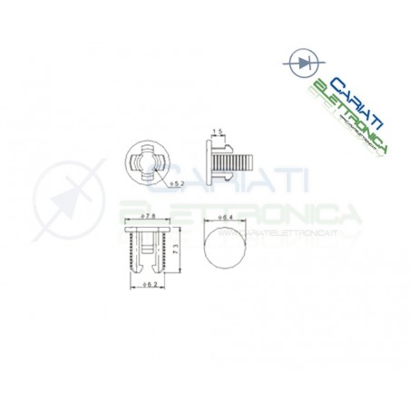 50 PEZZI SUPPORTO PORTA LED 5MM IN ABS PLASTICA NERA