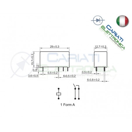 Relay Relè HONGFA alte prestazioni 12V Dc 16A 250V montaggio Pcb JQX-115FHONGFA RELAY