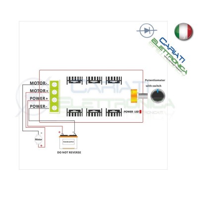 PWM HHO Driver Motore Dimmer REGOLATORE di velocità giri 40A 12V 24V 36V 48VGenerico