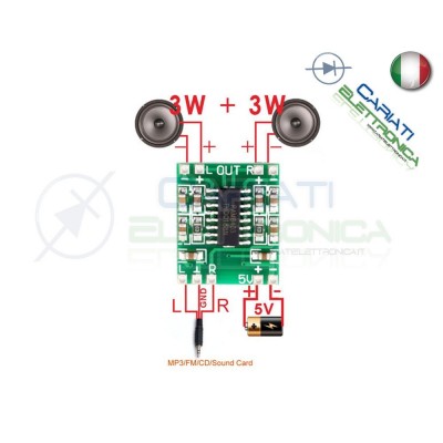 Modulo PAM8403 Amplificatore audio stereo digitale 3W + 3W