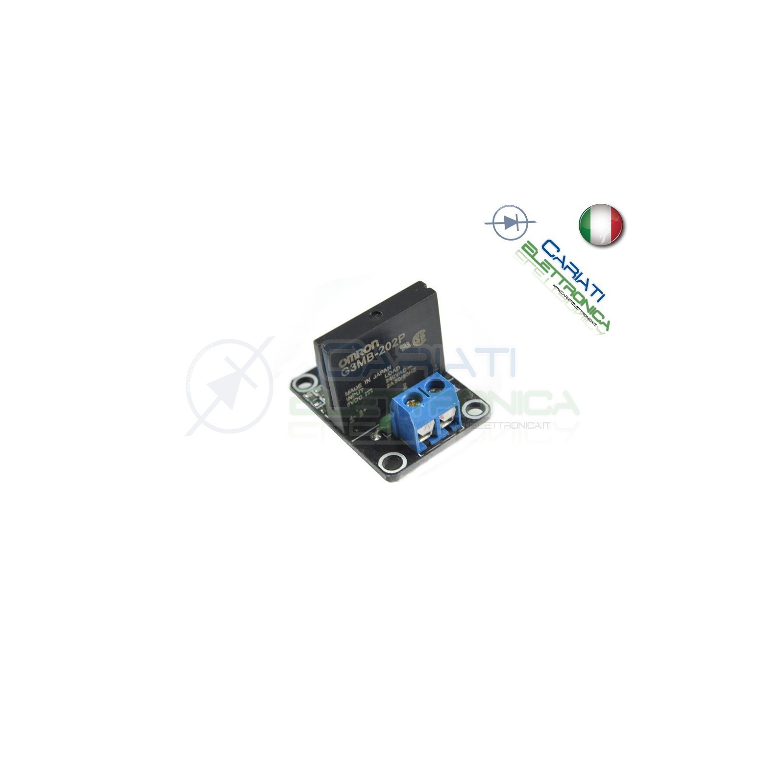 Scheda modulo 5V 1 relè SSR Omron G3MB-202P 240V 2A con Fusibile di protezioneGenerico