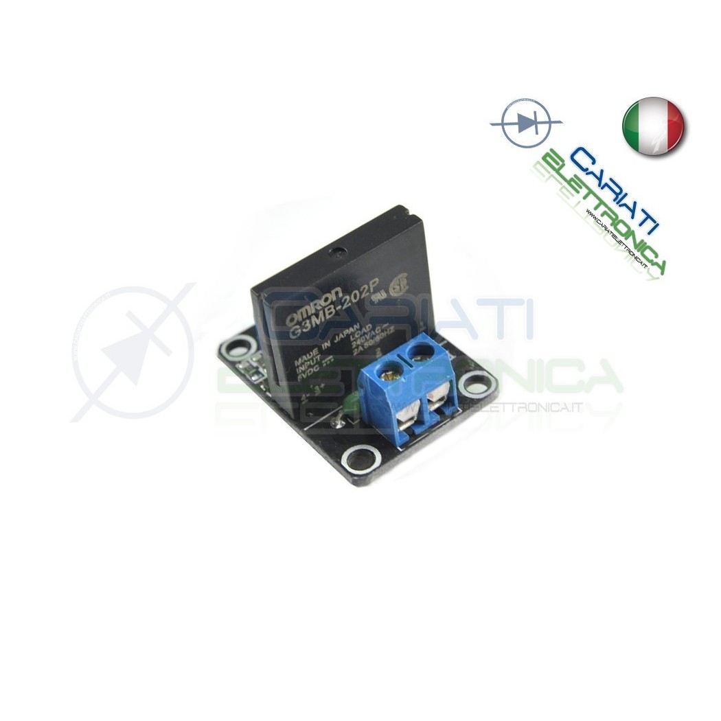Scheda modulo 5V 1 relè SSR Omron G3MB-202P 240V 2A con Fusibile di protezioneGenerico