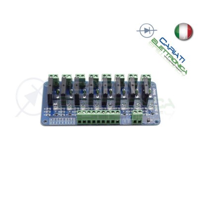 Scheda modulo 5V 8 relè SSR Omron G3MB-202P 240V 2A con Fusibile di protezione