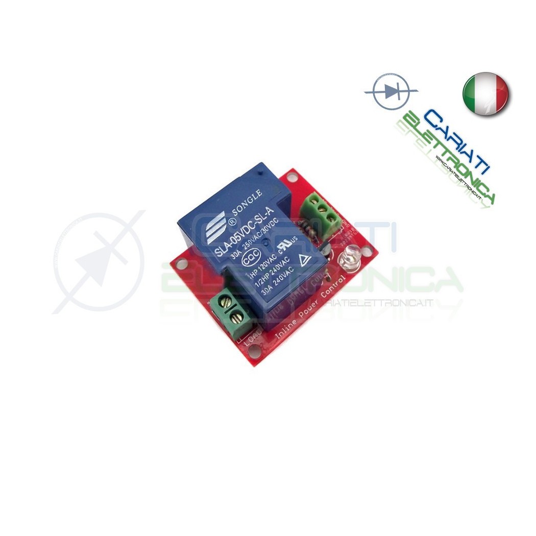 Scheda modulo 5V 1 relè canale 240Vac 30A SLA-05VDC-SL-A
