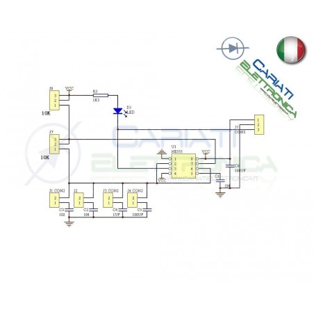Scheda Generatore di impulsi con frequenza e duty cycle variabile NE555 Generico