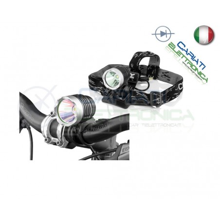 Fanale anteriore torcia led per Bike Bici o da Camping Campeggio 1200lm