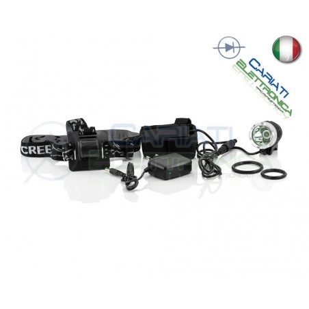 Fanale anteriore torcia led per Bike Bici o da Camping Campeggio 1200lm