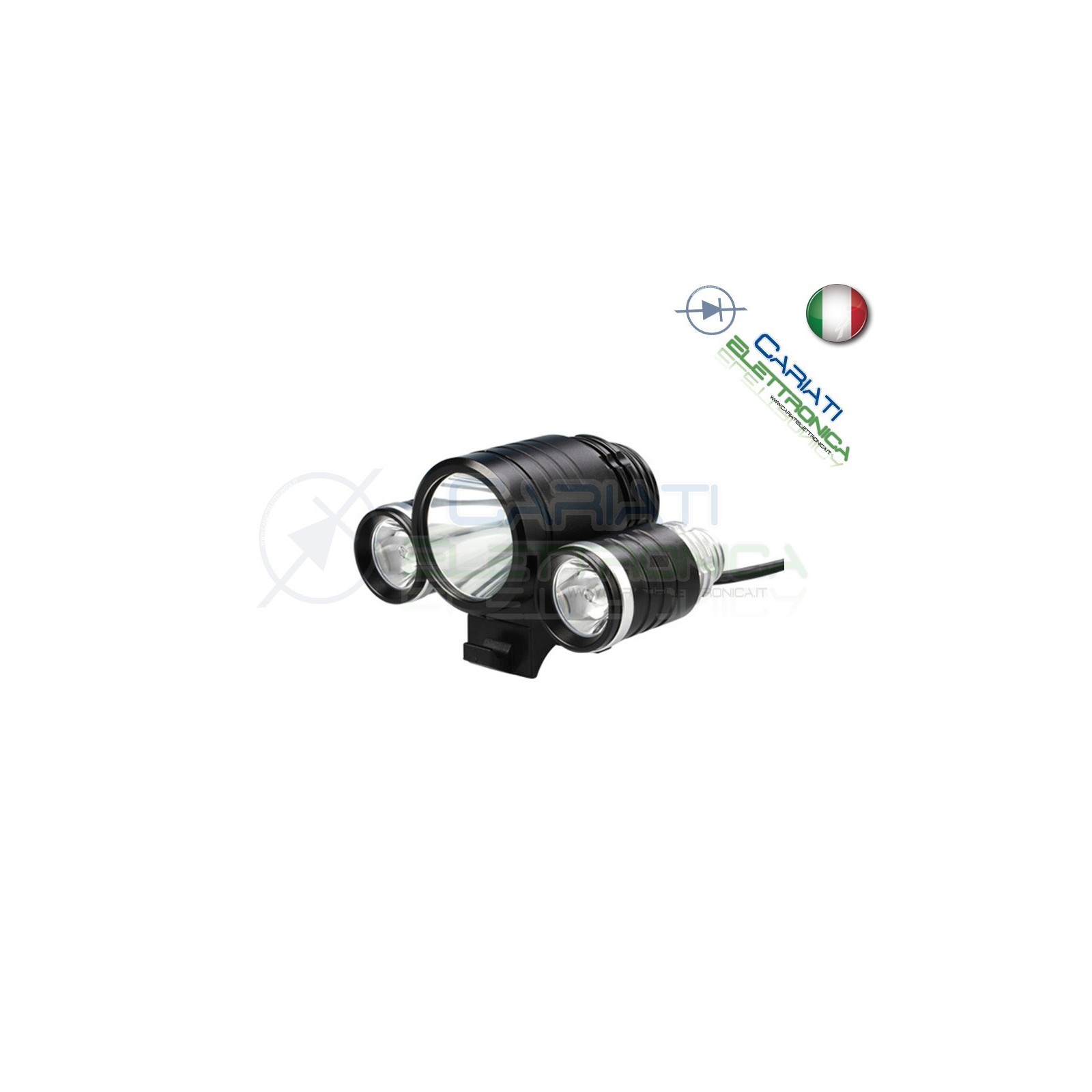 Fanale anteriore torcia led per Bike Bici mountain bike 1800lm 3 led