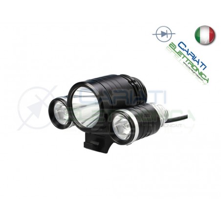Fanale anteriore torcia led per Bike Bici mountain bike 1800lm 3 led