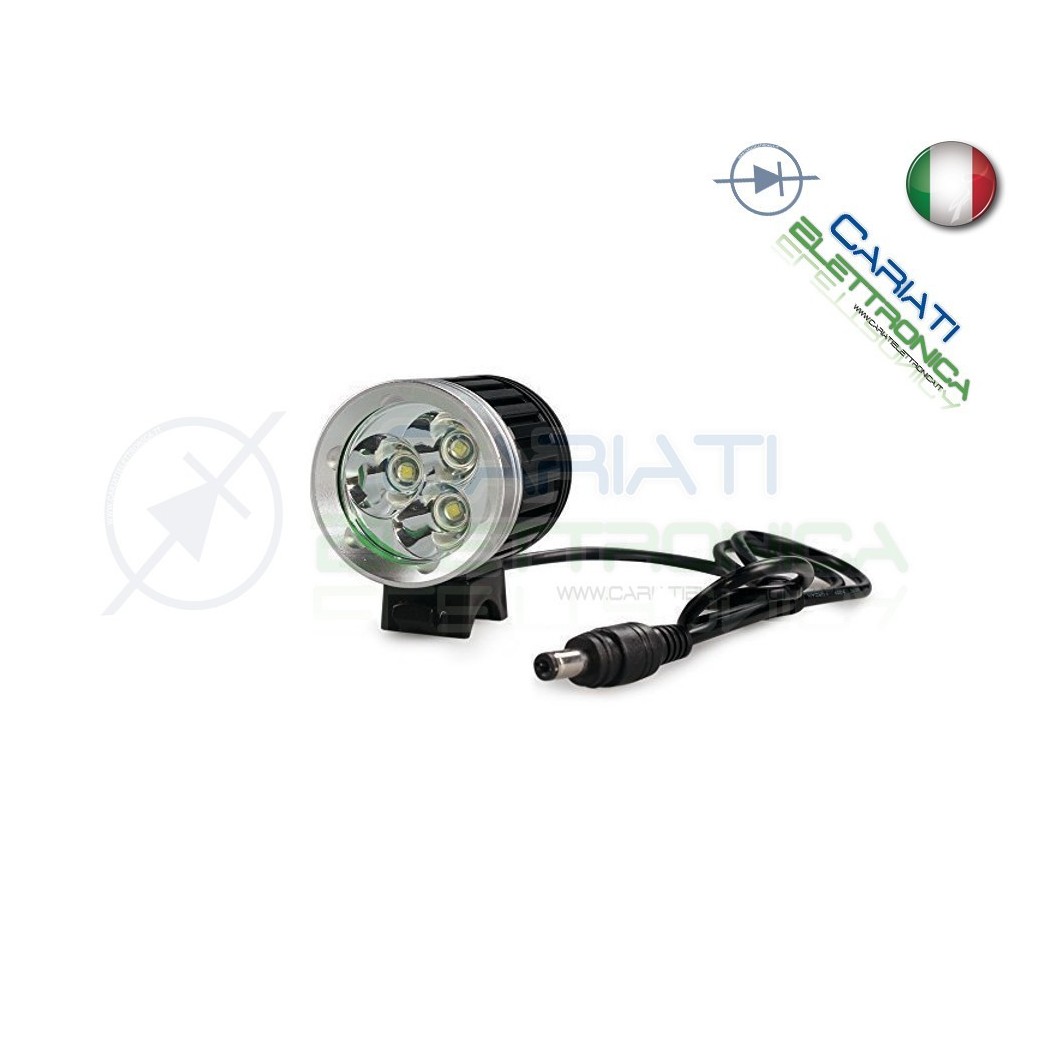 Fanale anteriore torcia led per Bike Bici mountain bike 3600lm 3 led