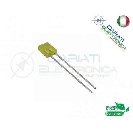 50 PEZZI Led rettangolare rettangolari 110° 2x5x7mm colore Giallo Flat Top
