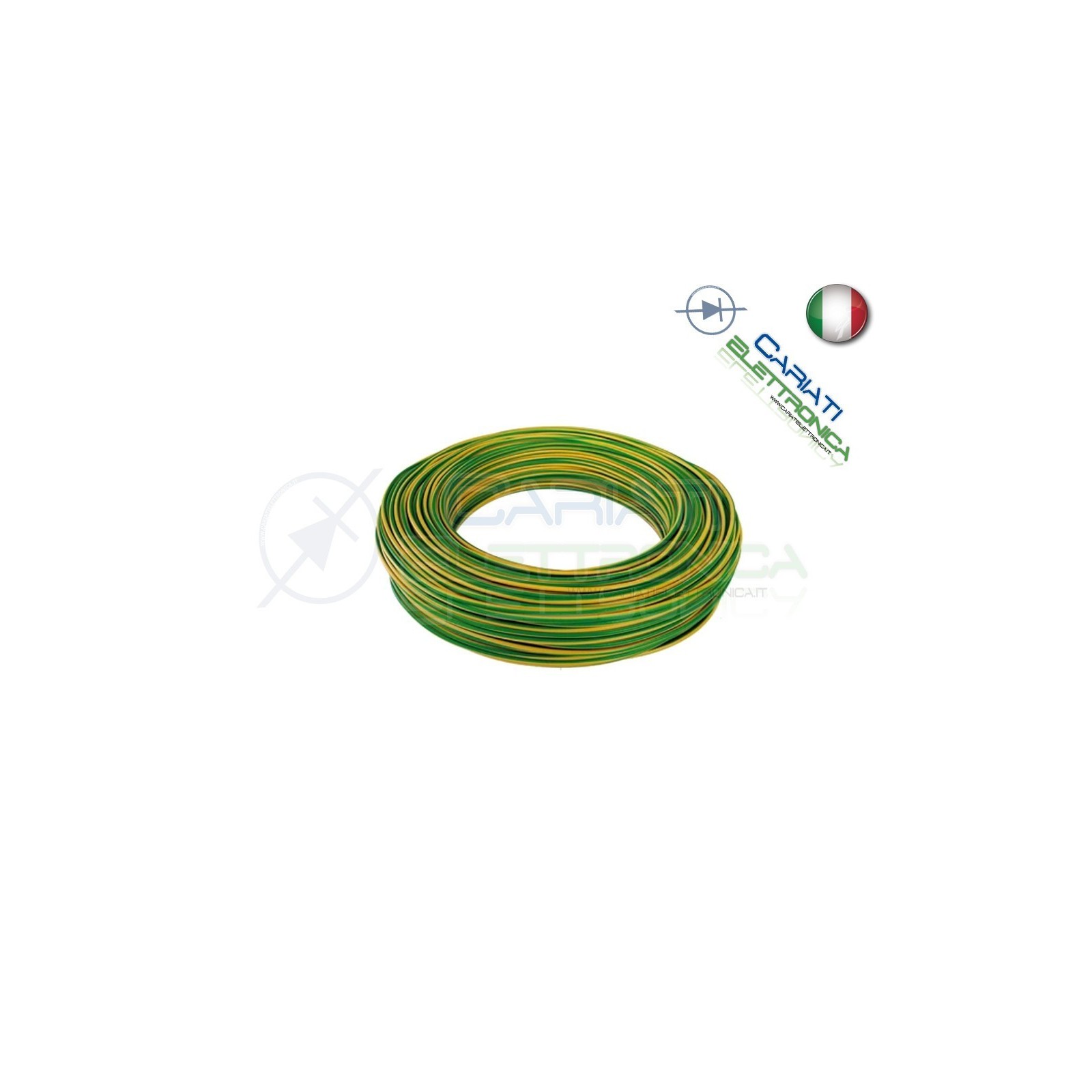 CAVO UNIPOLARE GIALLO VERDE N07VK N07V-K 1,5MM FILO ELETTRICO 5 METRI 5MBaldassari Cavi