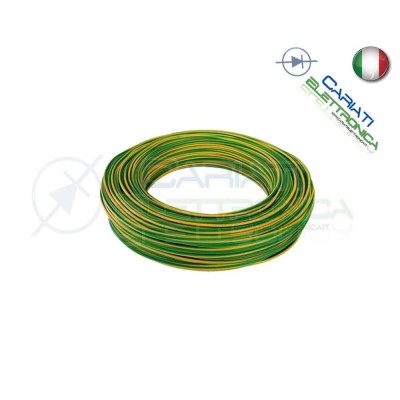 CAVO UNIPOLARE GIALLO VERDE N07VK N07V-K 1,5MM FILO ELETTRICO 5 METRI 5MBaldassari Cavi