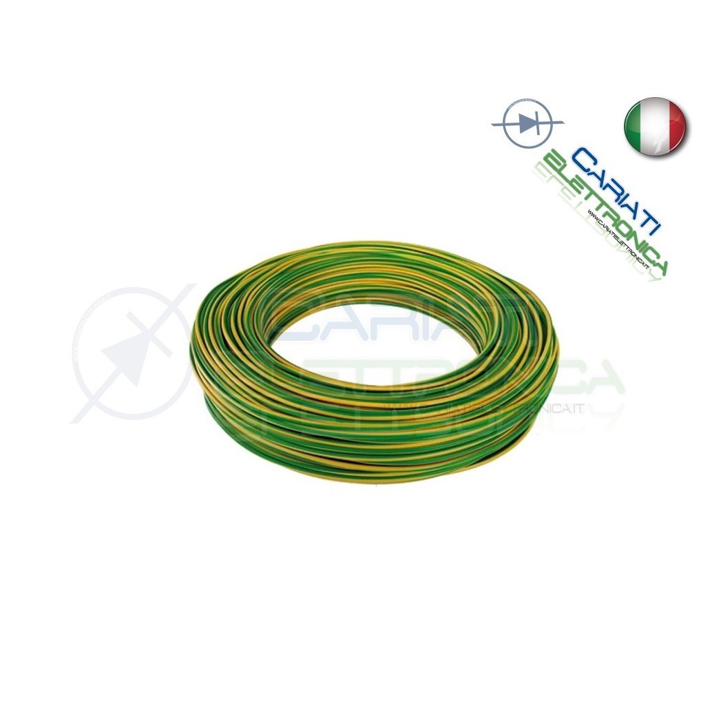 CAVO UNIPOLARE GIALLO VERDE N07VK N07V-K 1,5MM FILO ELETTRICO 5 METRI 5MBaldassari Cavi