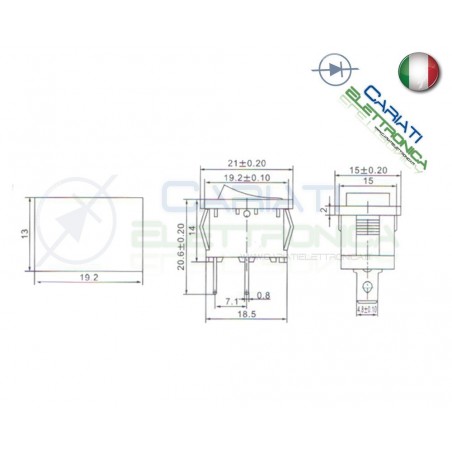 2 PEZZI Interruttore a Bilanciere Unipolare ON OFF 6A 250V SPST Rocket