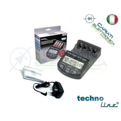 Technoline BC700 Caricabatterie elettronico AA AAA Stilo Ministilo con Display