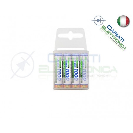 4 PEZZI PILA BATTERIA RICARICABILE PANASONIC R03 AAA Ni-MH 1000mAhPanasonic