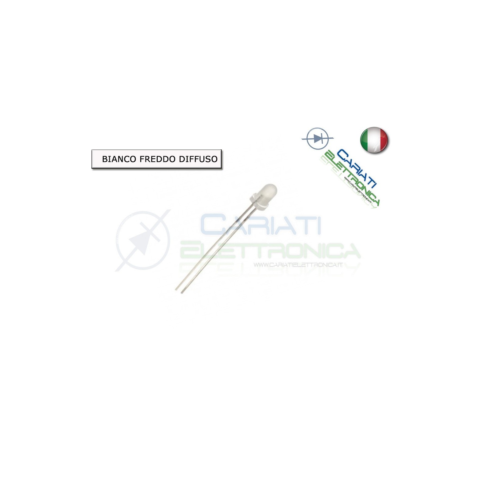 1000 pz Led 3mm Bianchi Bianco luce Diffusa 8000mcd