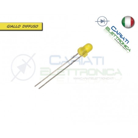 1000 pz Led 3mm Gialli Giallo Luce Diffusa 1000mcd
