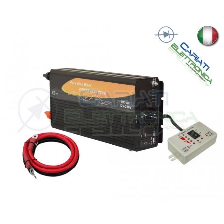 POWER INVERTER 600W MAX 1200W WATT ONDA SINUSOIDALE PURA 12V DC 230V