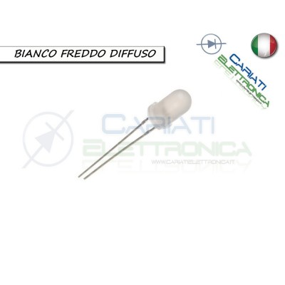 1000 pz Led 5mm Bianchi Bianco freddo luce Diffusa 8000mcdGenerico