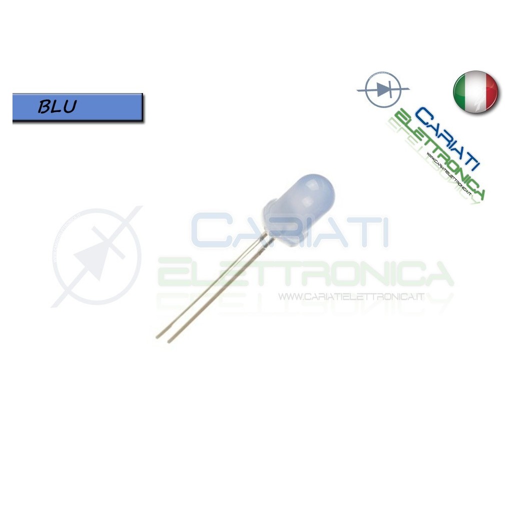 20 pz Led 5mm Blu luce Diffusa 2000 mcd alta luminosità