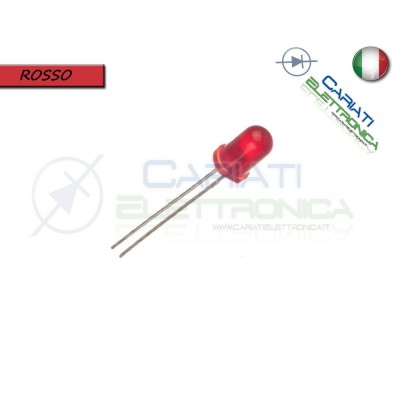 50 pz Led 5mm Rosso luce Diffusa 1500 mcd alta luminosità