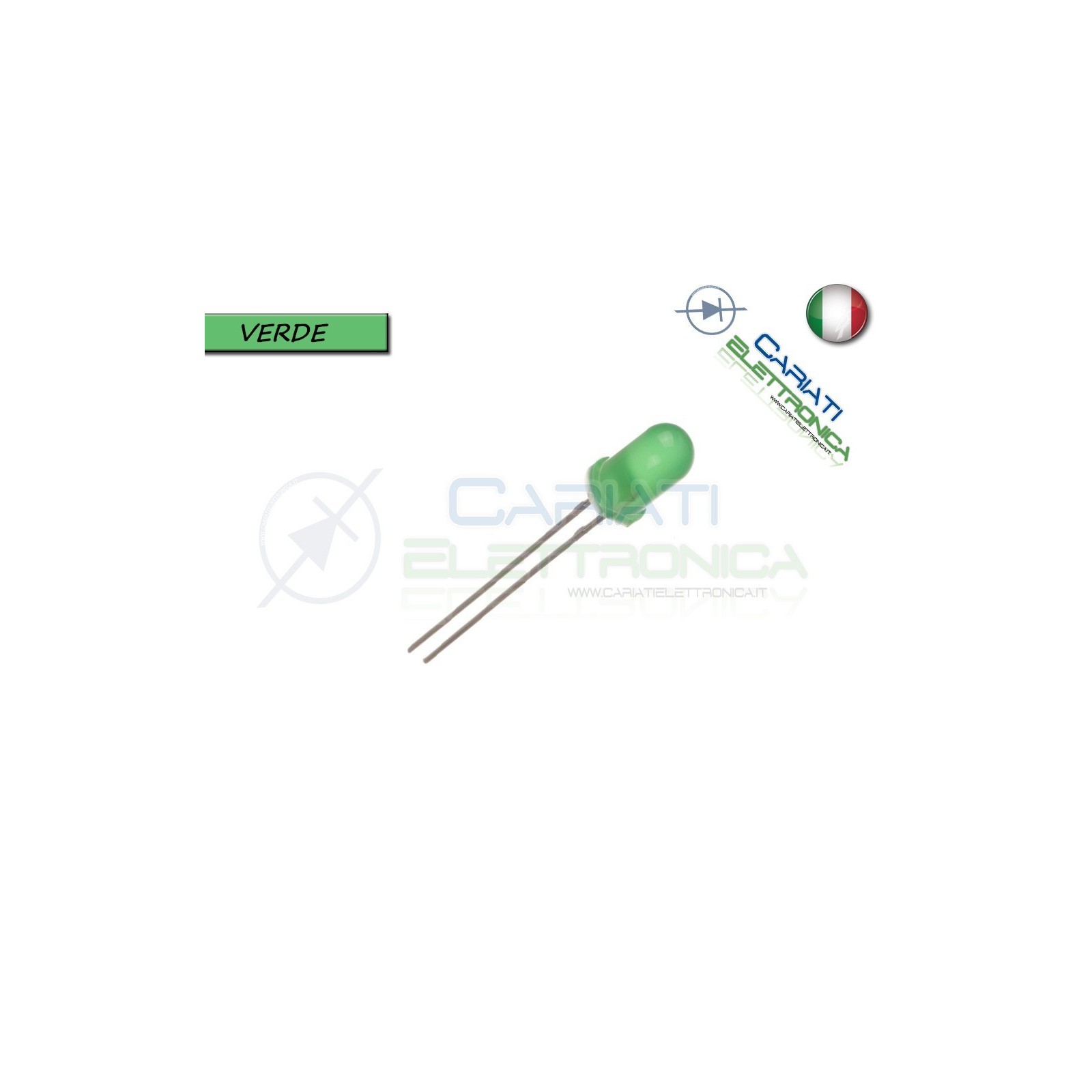 20 pz Led 5mm VERDE luce Diffusa 10000 mcd alta luminosità