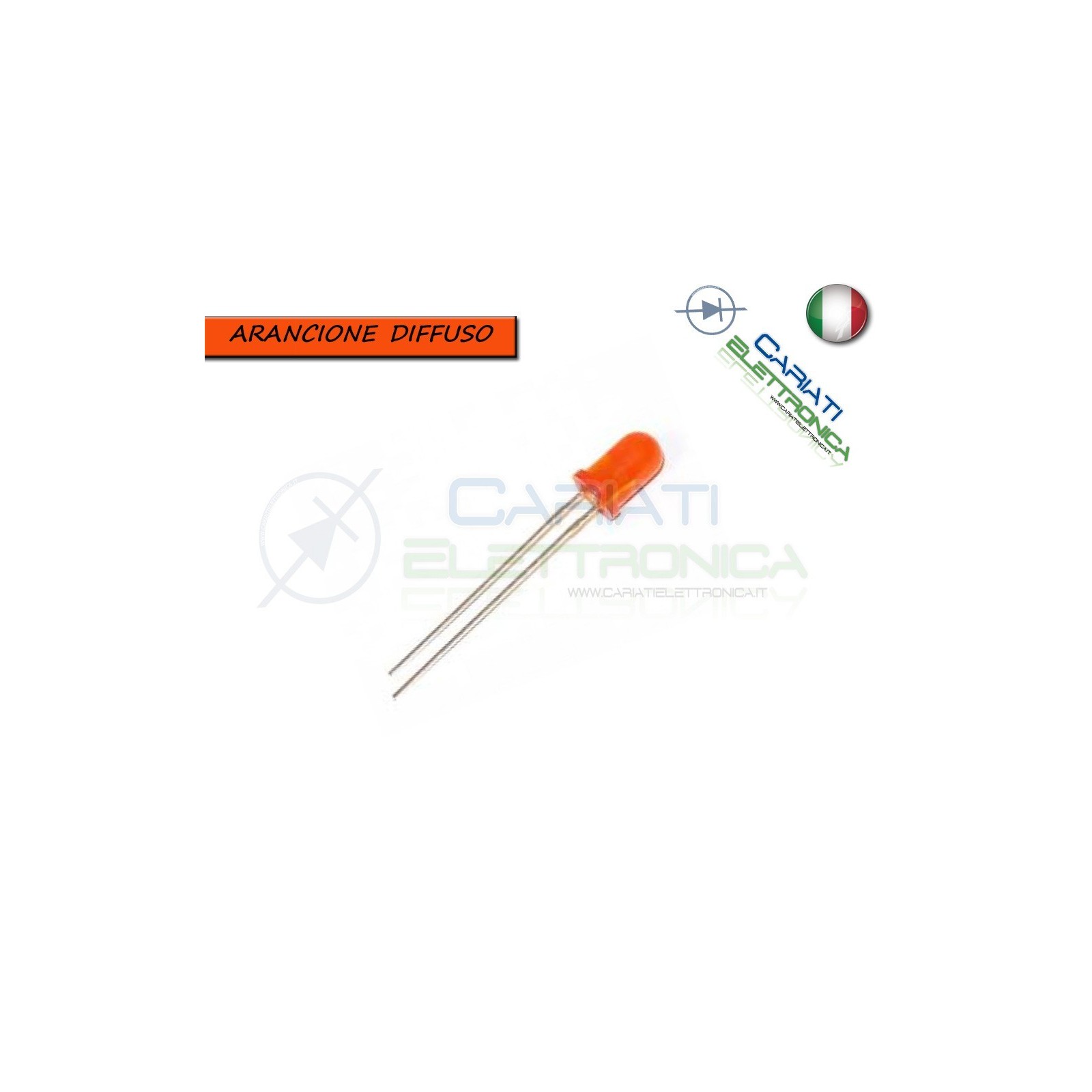 500 pz Led 5mm Arancioni Arancione Luce Diffusa 1500mcd