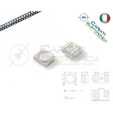 10 pz Led smd 3528 Bianchi PLCC PLCC2 Alta LuminositàGenerico
